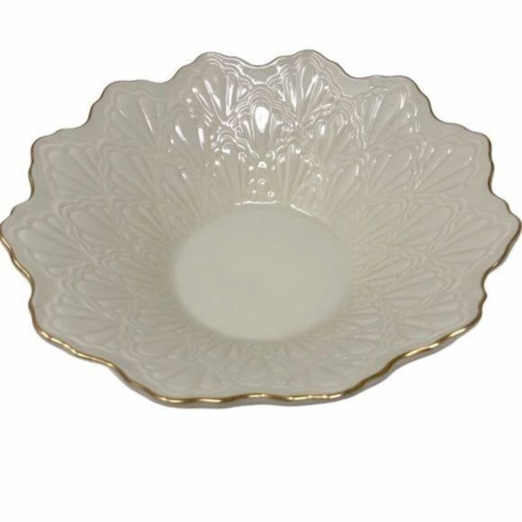 Lenox Gold Rim Textured Bowl Made in USA - Picture 3 of 6